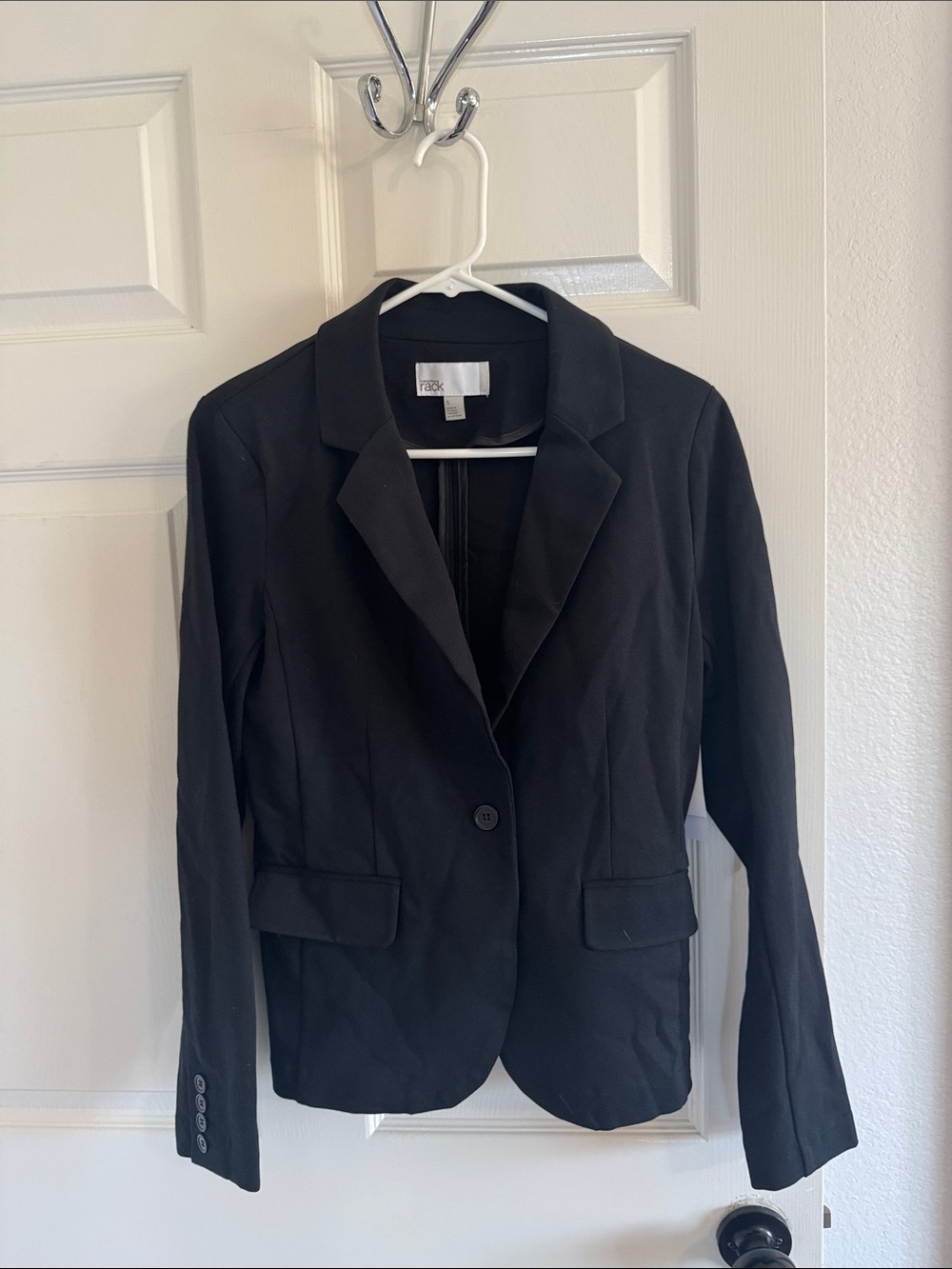 Women's Black Single-Button Tailored Blazer